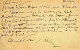 Lettre autographe sign&eacute;e &agrave; Robert Brussel. Eug&egrave;ne Morel (1869-1934), &eacute;crivain, critique, biblioth&eacute;caire &agrave; la BnF. 