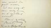 Lettre autographe sign&eacute;e &agrave; Georges Montorgueil. Ren&eacute; Emery (1861-1918), journaliste, romancier, r&eacute;dacteur en chef du journal Fin de Si&egrave;cle. 