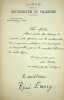 Lettre autographe sign&eacute;e &agrave; Georges Montorgueil. Ren&eacute; Emery (1861-1918), journaliste, romancier, r&eacute;dacteur en chef du journal Fin de Si&egrave;cle. 