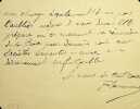 Lettre autographe sign&eacute;e &agrave; Jean Finot. Camille Flammarion (1842-1925), astronome, vulgarisateur scientifique. 