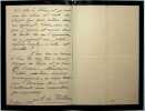 Lettre autographe sign&eacute;e. Alfred de Falloux (1811-1886), historien, journaliste, homme politique, d&eacute;put&eacute; du Maine-et-Loire, ministre, membre de ...