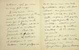 Lettre autographe sign&eacute;e. Fr&eacute;d&eacute;ric Bataille (1850-1946), po&egrave;te, fabuliste comtois, mycologue. 