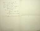 Lettre autographe sign&eacute;e. Fr&eacute;d&eacute;ric Bataille (1850-1946), po&egrave;te, fabuliste comtois, mycologue. 