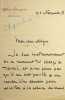 Lettre autographe sign&eacute;e. Philippe Crozier (1857-1944), diplomate, ambasaddeur, polytechnicien, chef du protocole de la r&eacute;publique. 