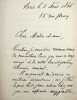 Lettre autographe sign&eacute;e au po&egrave;te Dimitrie Bolintineanu. Albert Cambriels (1816-1891), g&eacute;n&eacute;ral, grand-croix de la L&eacute;gion d'honneur. 