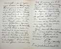 Lettre autographe sign&eacute;e &agrave; Claudius Popelin. Albert Cambriels (1816-1891), g&eacute;n&eacute;ral, grand-croix de la L&eacute;gion d'honneur. 