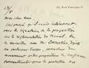 Lettre autographe sign&eacute;e. Albert de Mun (1841-1914), militaire, homme politique, membre de l'Acad&eacute;mie fran&ccedil;aise. 