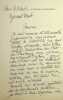 Lettre autographe sign&eacute;e &agrave; L&eacute;o Pold&egrave;s &eacute;crite par sa femme. Charles Mast (1889-1977), g&eacute;n&eacute;ral, r&eacute;sident g&eacute;n&eacute;ral de France en Tunisie, acteur de la ...