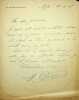 Lettre autographe sign&eacute;e &agrave; L&eacute;o Pold&egrave;s. Henri Giraud (1879-1949), g&eacute;n&eacute;ral, Saint Cyrien, homme politique, d&eacute;put&eacute;. 