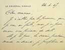 Lettre autographe sign&eacute;e &agrave; L&eacute;o Pold&egrave;s. Henri Giraud (1879-1949), g&eacute;n&eacute;ral, Saint Cyrien, homme politique, d&eacute;put&eacute;. 