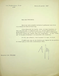 Lettre signée à Léo Poldès