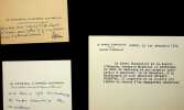 Carte autographe sign&eacute;e &agrave; L&eacute;o Pold&egrave;s. Georges Catroux (1877-1969), Saint Cyrien, g&eacute;n&eacute;ral, ralli&eacute; au g&eacute;n&eacute;ral de Gaulle apr&egrave;s l'appel du 18 juin, ...