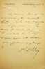 Lettre autographe sign&eacute;e. Charles Letellier-Valaz&eacute; (1812-1876), g&eacute;n&eacute;ral, homme politique. 