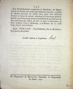Loi relative à la Contribution patriotique donné à Paris le 23 mars 1792. . [Révolution française, Contribution patriotique]