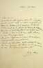 Lettre autographe sign&eacute;e. Herv&eacute; de Broc (1848-1916), po&egrave;te, &eacute;crivain, historien. 