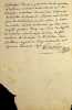 Lettre autographe sign&eacute;e. Ambroise Riballier (17..-17..), pr&ecirc;tre, docteur en Sorbonne, procureur de la maison de Sorbonne, proviseur du coll&egrave;ge ...