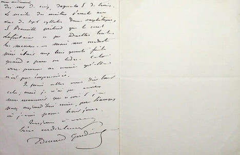 Lettre autographe signée. Edmond Gondinet (1828-1888), écrivain, librettiste. 