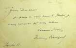 Lettre autographe sign&eacute;e. Henry Becque (1837-1899), &eacute;crivain. 
