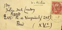 Enveloppe autographe. Gabriel Randon dit Jehan-Rictus (1867-1933), po&egrave;te, c&eacute;l&egrave;bre auteur des Soliloques du Pauvre. 