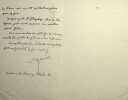 Lettre autographe sign&eacute;e. Olivier Halanzier-Dufresnoy (1819-1896), directeur de l'op&eacute;ra de Paris. 