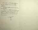 Lettre autographe sign&eacute;e. Olivier Halanzier-Dufresnoy (1819-1896), directeur de l'op&eacute;ra de Paris. 