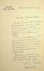 Lettre autographe sign&eacute;e. Louis Rollin (1879-1952), homme politique, d&eacute;put&eacute;, ministre. 