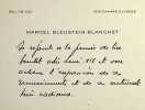 Lettre autographe . Marcel Bleustein-Blanchet (1906-1996), entrepreneur, publicitaire, fondateur de Publicis. 