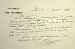 Lettre autographe sign&eacute;e. Bertrand Nogaro (1880-1950), professeur d'&eacute;conomie, d&eacute;put&eacute;, ministre de l'Instruction publique. 