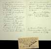 Lettre autographe sign&eacute;e. Maurice-Jean Lefebvre (1873-1954), peintre belge, professeur de composition figurale. 