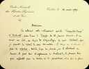 Lettre autographe sign&eacute;e. Rachel Albert (18..-19..), directrice de l'&eacute;cole normale des Hautes-Pyr&eacute;n&eacute;es &agrave; Tarbes. 