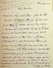 Lettre autographe sign&eacute;e &agrave; la baronne de La Tombelle. Andr&eacute; de Lorde (1869-1942), &eacute;crivain, prince de la terreur.