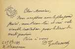 Lettre autographe sign&eacute;e. Xavier Galezowski (1832-1907), m&eacute;decin fran&ccedil;ais d'origine polonaise, ophtalmologue. 