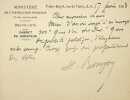 Lettre autographe sign&eacute;e. Henry Roujon (1853-1914), &eacute;crivain, membre de l'Acad&eacute;mie fran&ccedil;aise.