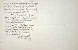 Lettre autographe sign&eacute;e. Jules Cazot (1821-1912), magistrat, avocat, homme politique. 