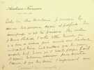 Lettre autographe sign&eacute;e. Etienne Lamy (1845-1919), avocat, homme politique, membre de l'Acad&eacute;mie fran&ccedil;ais dont il sera secr&eacute;taire perp&eacute;tuel. 