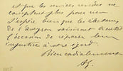 Carte autographe sign&eacute;e. Henri Lavertujon (1855-1907), homme politique, d&eacute;put&eacute;, s&eacute;nateur. 