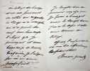 Lettre autographe sign&eacute;e. Marc Girardin, dit Saint-Marc Girardin (1801-1873), &eacute;crivain, homme politique, membre de l'Acad&eacute;mie fran&ccedil;aise. 