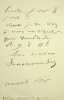 Lettre autographe sign&eacute;e. Ernest Denormandie (1821-1902), financier, homme politique, gouverneur de la banque de France. 