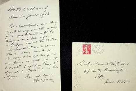 Lettre autographe signée à Laurent Tailhade. Jacques de Boisjoslin [Boisjolin] (1840?-1914?), écrivain, préfacier d'ouvrages de Laurent Tailhade. 