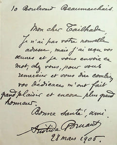 Lettre autographe signée à Laurent Tailhade
