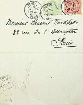 Lettre autographe signée à Laurent Tailhade. Aristide Bruant (1851-1925), chansonnier, écrivain.