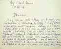 Lettre autographe sign&eacute;e &agrave; Laurent Tailhade. Louis Delluc (1890-1924), &eacute;crivain, sc&eacute;nariste, photographe, r&eacute;alisateur. 
