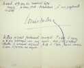 Lettre autographe sign&eacute;e &agrave; Laurent Tailhade. Louis Delluc (1890-1924), &eacute;crivain, sc&eacute;nariste, photographe, r&eacute;alisateur. 