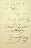 Lettre autographe sign&eacute;e &agrave; Laurent Tailhade. Emmanuel des Essarts (1839-1909), po&egrave;te, &eacute;crivain, professeur. 