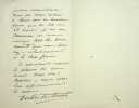 Lettre autographe sign&eacute;e &agrave; Laurent Tailhade. L&eacute;once Fabre des Essarts (1848-1917), &eacute;crivain, occultiste, homme politique, gnostique.