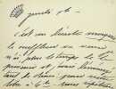Lettre autographe sign&eacute;e &agrave; Laurent Tailhade. Marie Jos&eacute;phine de Suin, dite Diane de Beausacq (1829-1899), femme de lettres.