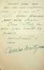 Lettre autographe sign&eacute;e &agrave; Laurent Tailhade. Charles Martyne (1876-1936), artiste, collectionneur, bibliophile, biblioth&eacute;caires des Beaux-Arts de ...
