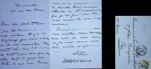 Lettre autographe sign&eacute;e &agrave; Laurent Tailhade. Marguerite Moreno (1871-1948), actrice.