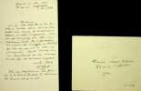 Lettre autographe sign&eacute;e &agrave; Laurent Tailhade. Alfred Naquet (1834-1916), chimiste, m&eacute;decin, homme politique, promoteur du divorce.