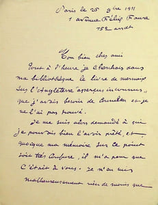 Lettre autographe signée à Laurent Tailhade